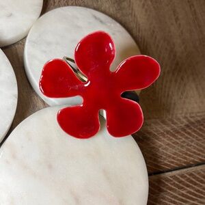 (#11) Pilgrim Deep Red Floral Bangle